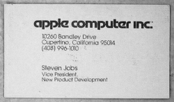 steve jobs business card